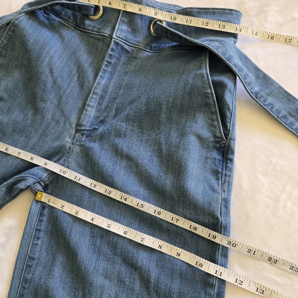 Express Modern Retro Wide Leg Super High Rise Denim Blue Jeans 4 - Picture 13 of 14